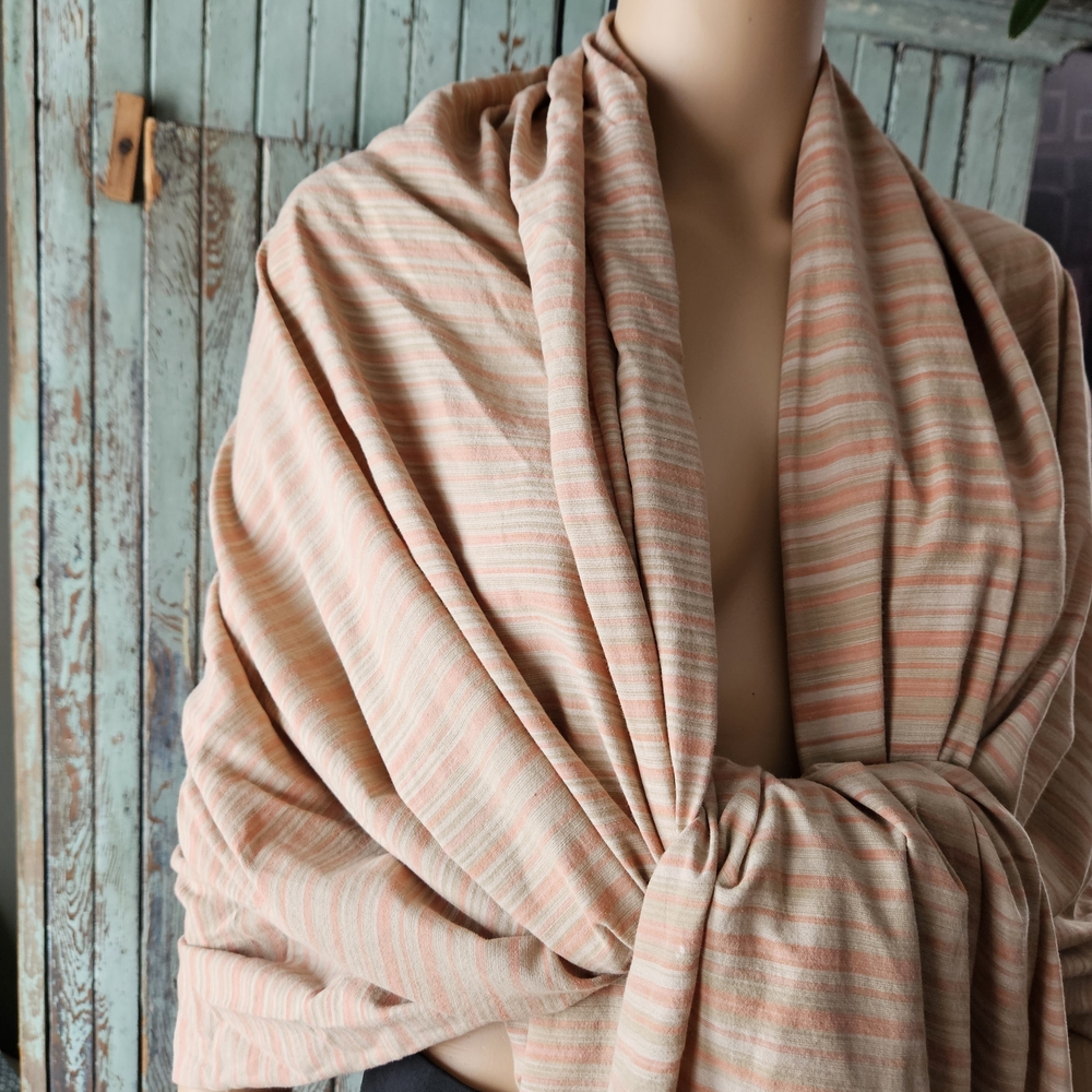 Striped Beige and Pink Scarf